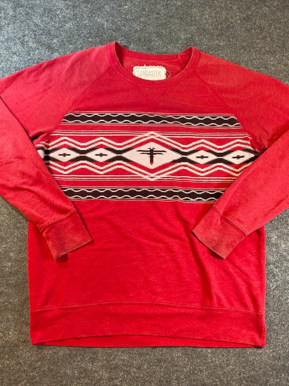 Lancaster Red Southwestern Pattern Long SLeeve Shirt – Men’s L